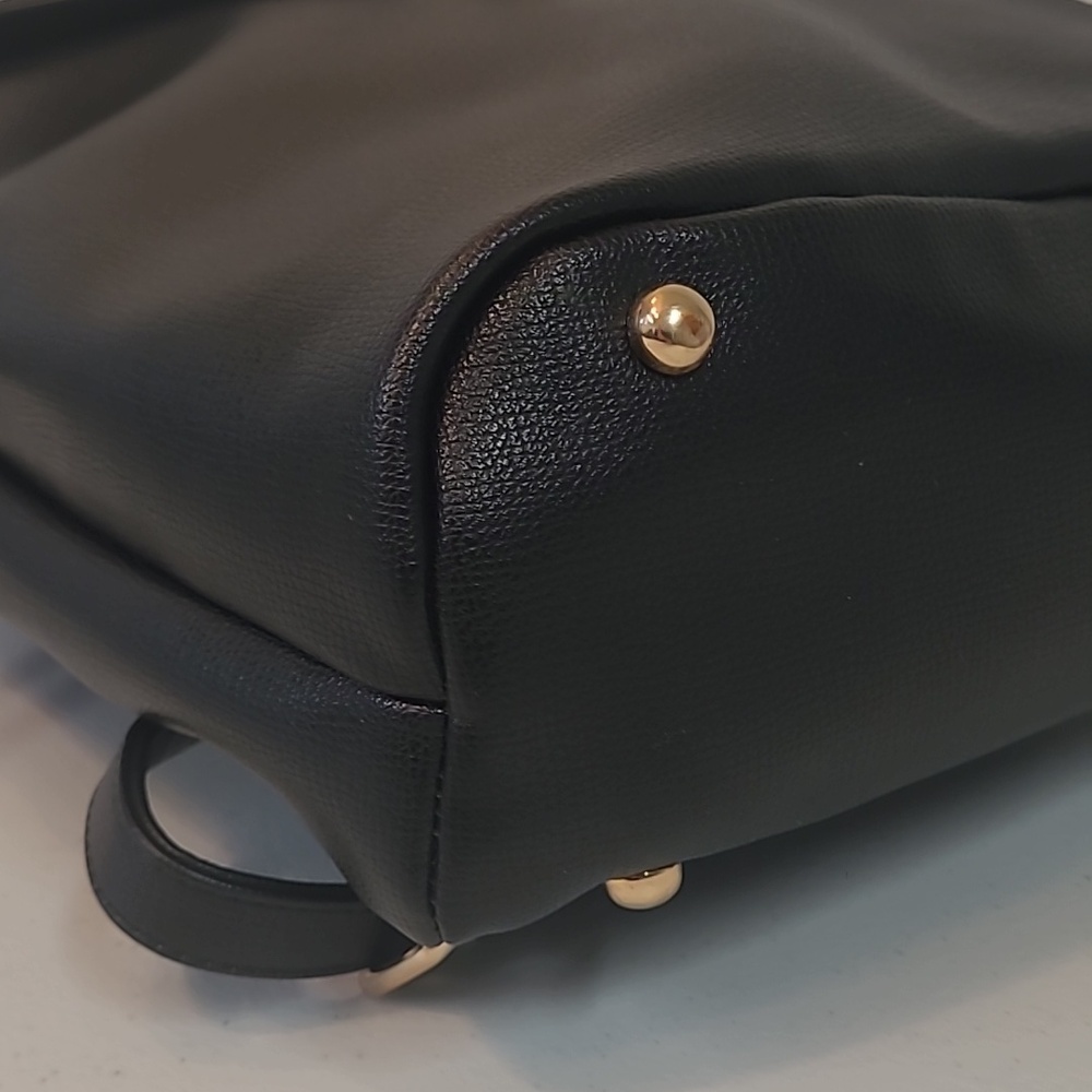 Dune London Calf Hair Leopard Flap / Black Leather Backpack Adjustable Straps - Picture 6 of 13